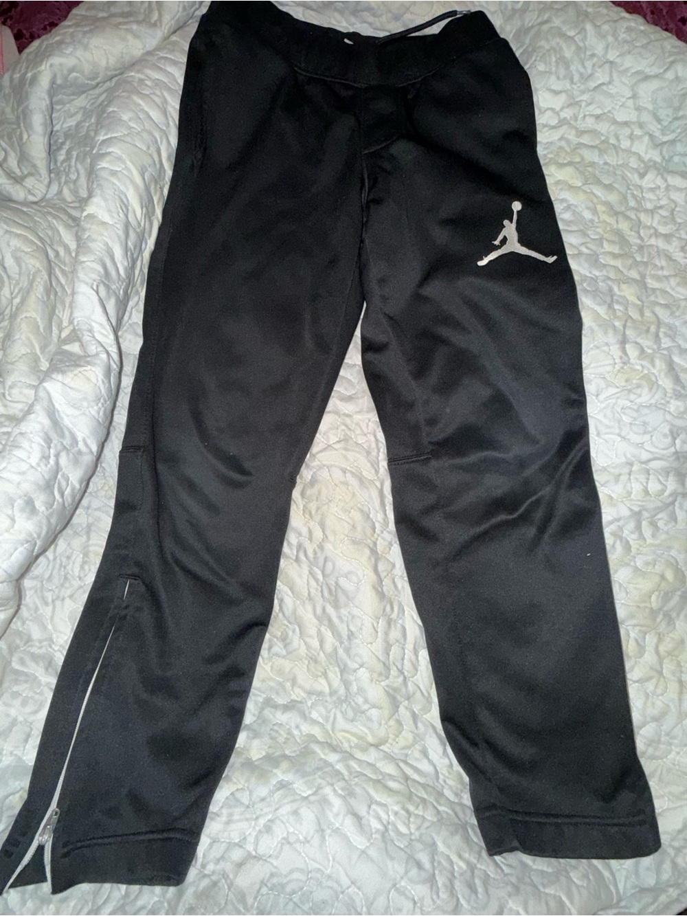 Jordan Black Kids' Jumpman Zip Hem Sweatpants